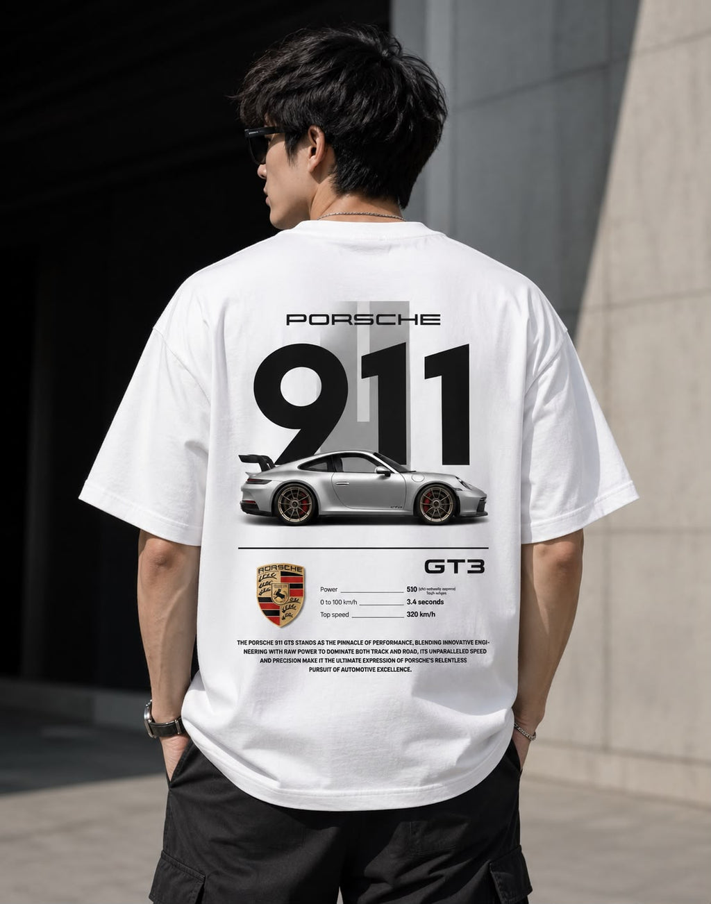Premium Oversized Tee – White (Design 2)